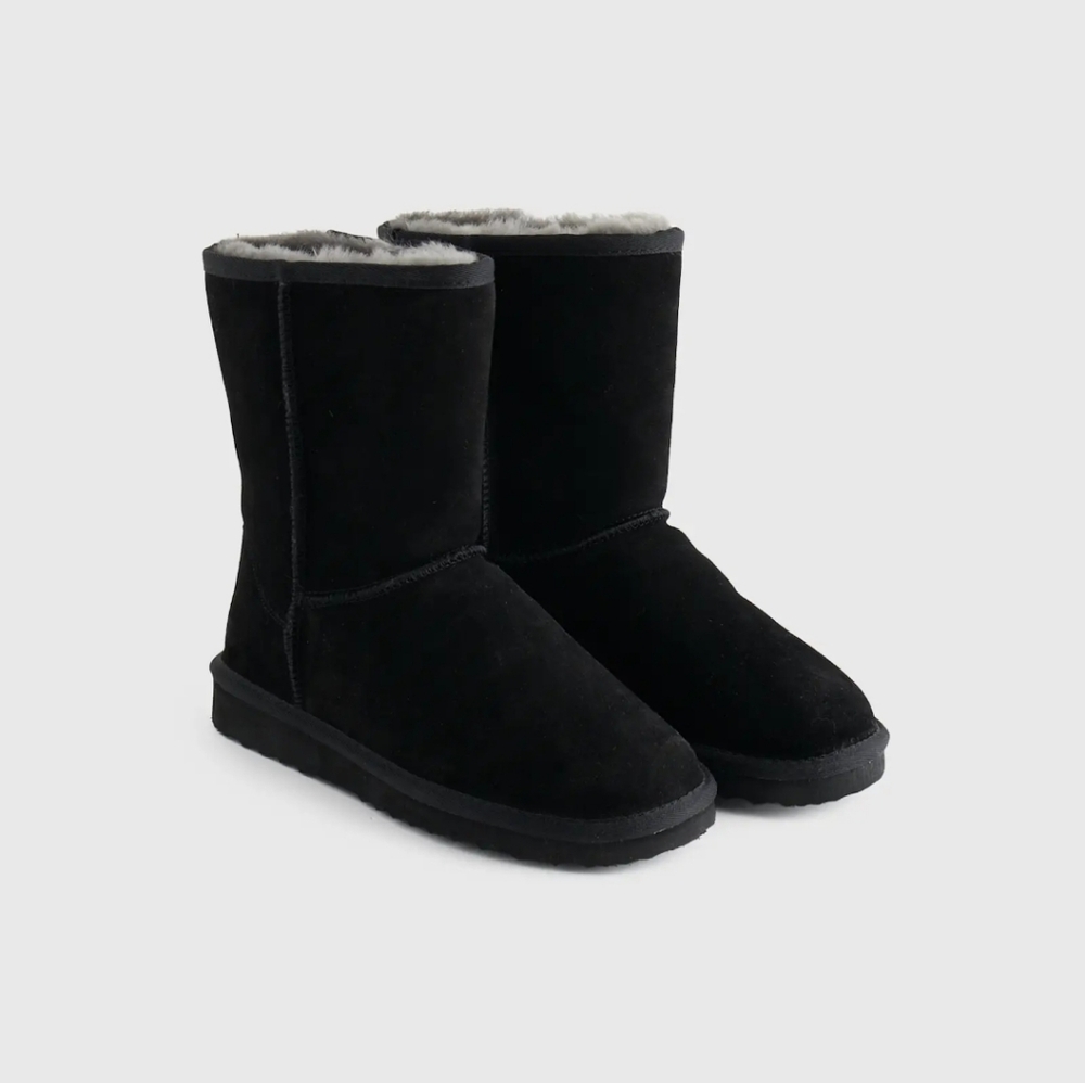 Quince Black Australian Shearling Mid-Calf Boots New Size 6